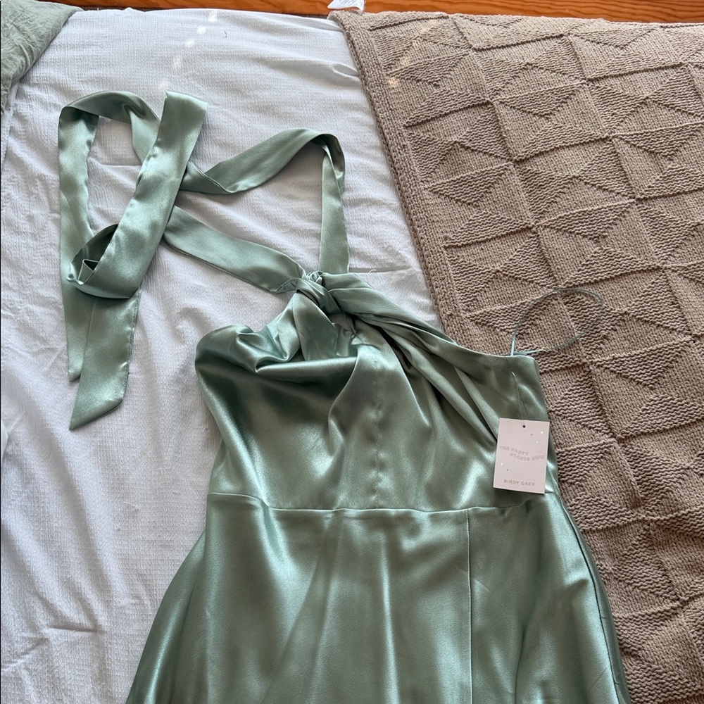 Birdy Grey Sage Green Satin Dress
